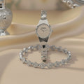 Premium Stylish Ladies Watch and Bracelet Set | Model-RS Silver